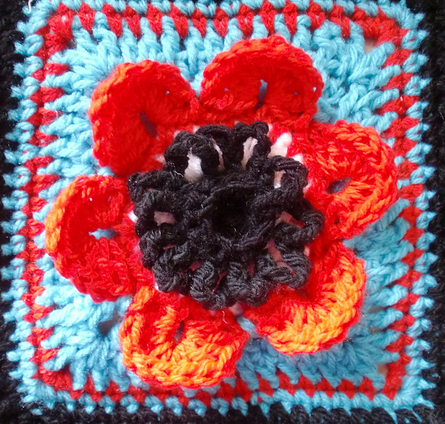 Anemone 6" afghan block