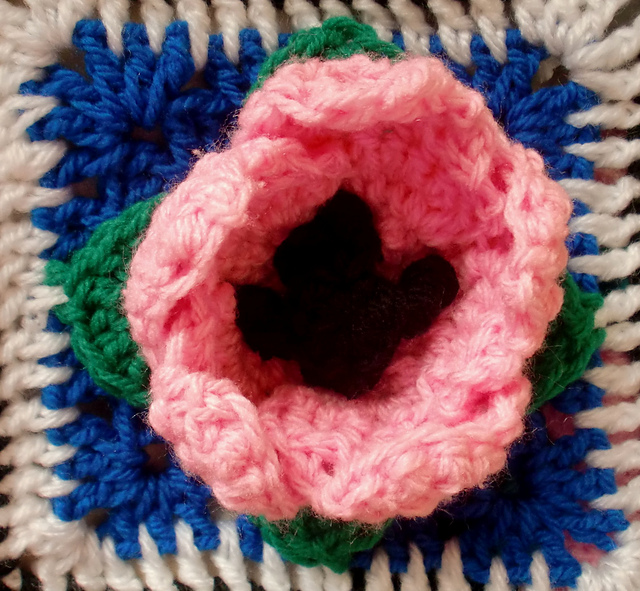 Tulip 6" Afghan block