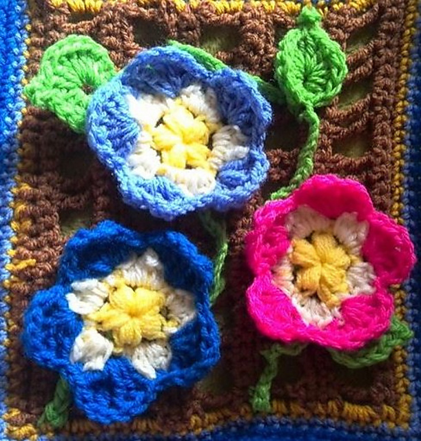 Morning Glory 12" Afghan Block