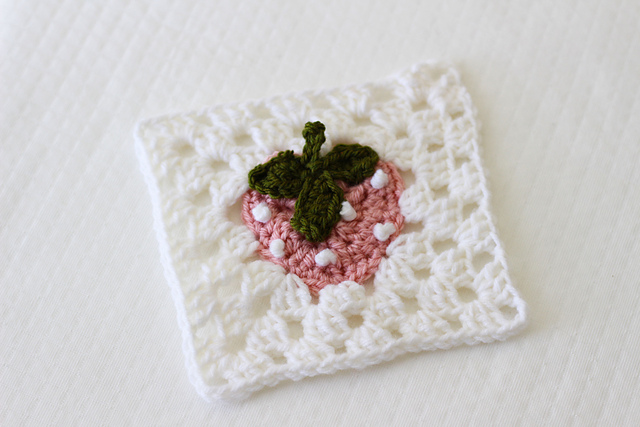 Strawberry Granny Square: Bake Shop Blanket Series
