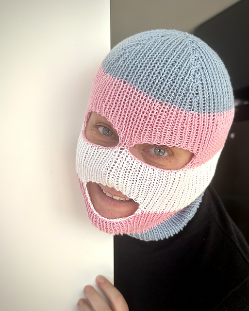 Trans Pride Flag Ski Mask