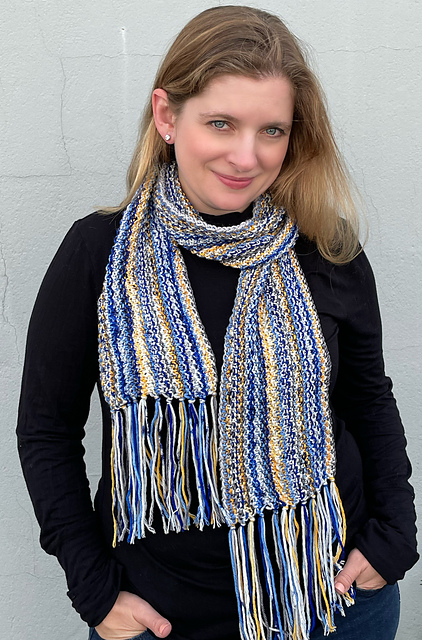 First Knit Striped Scarf