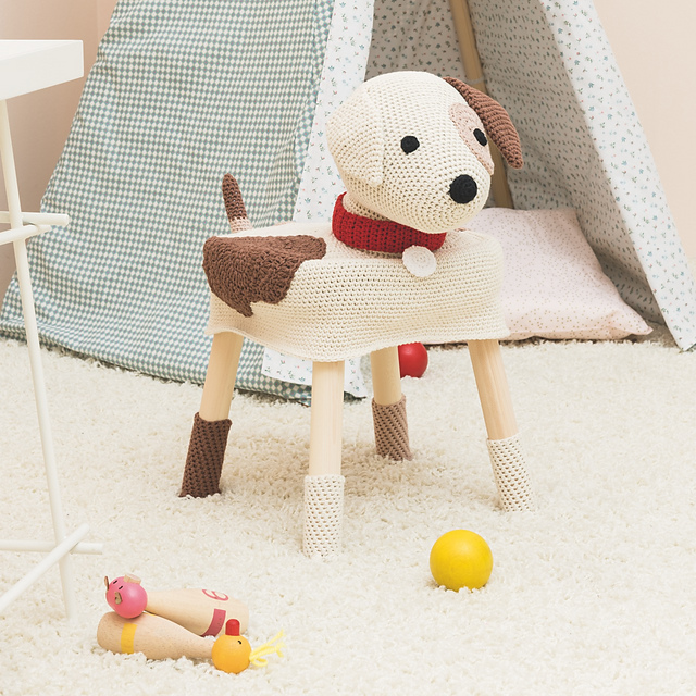 Patch Dog Stool Cover