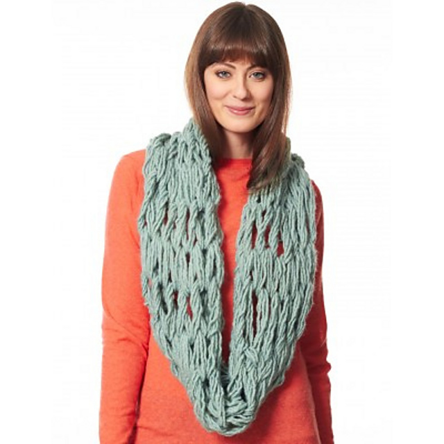Arm Knit Cowl:  Bernat Roving
