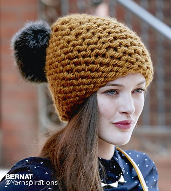 Ravelry garter knit hat pattern by yarnspirations design studio