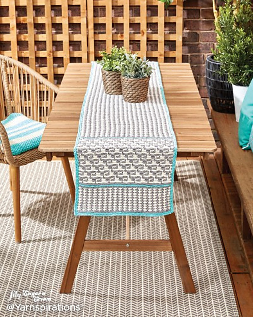 Ravelry Mosaic Knit Table Runner pattern by Yarnspirations Design Studio