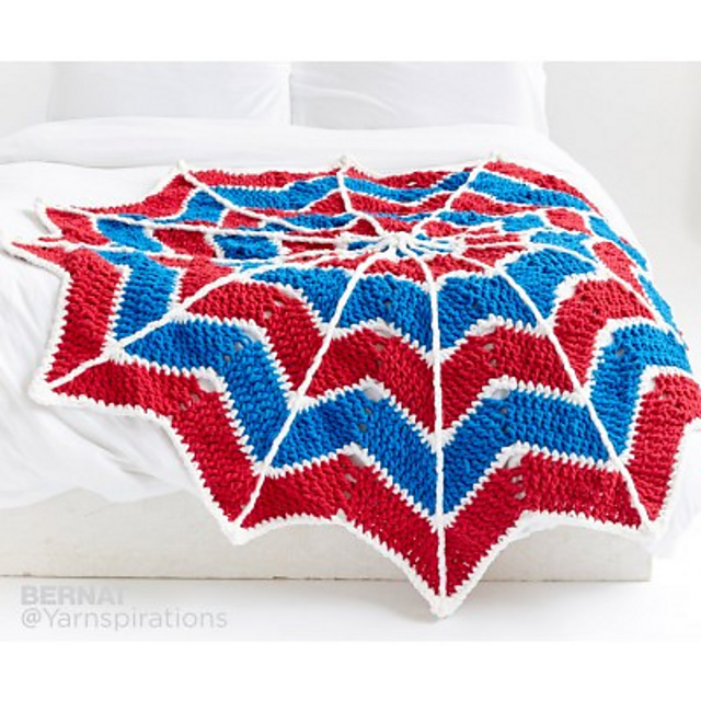 Ravelry: Spiderweb Crochet Blanket pattern by Yarnspirations Design Studio