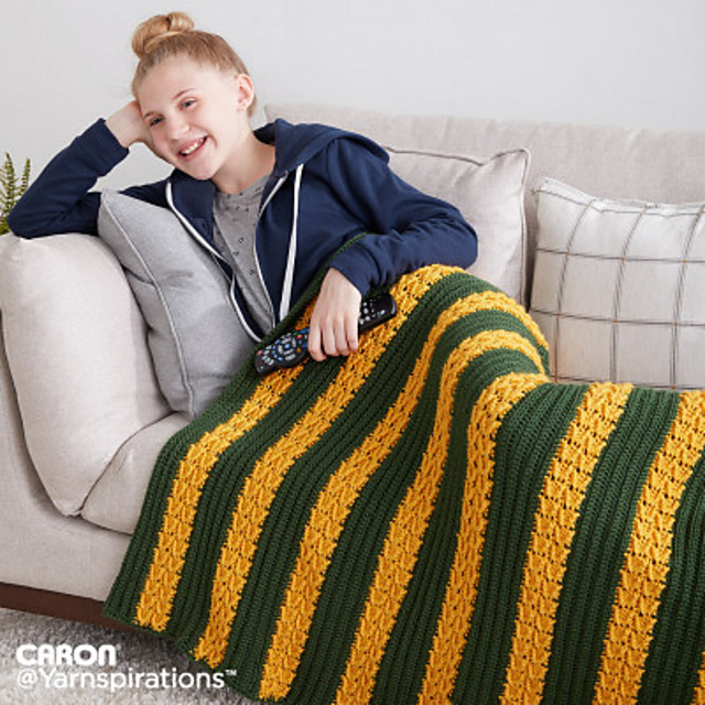 School Colors Crochet Afghan