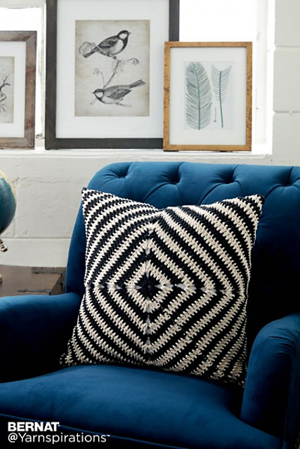 Line Up! Crochet Pillow
