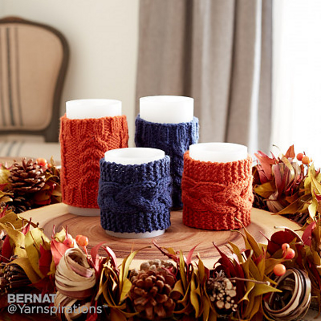 Cable Candle Cozies
