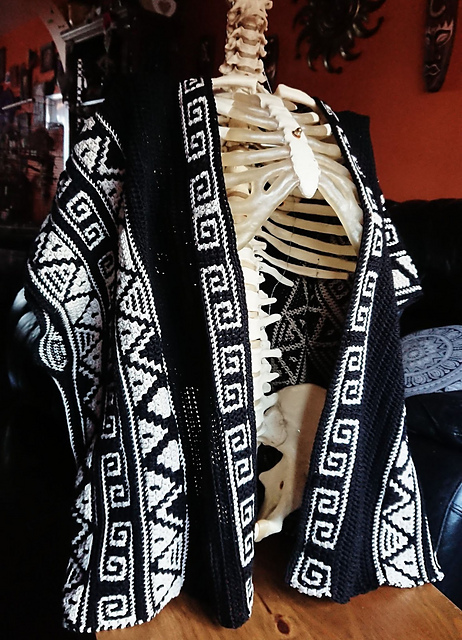 Geometric Shapes Spirals Cardigan/Tribal inspired