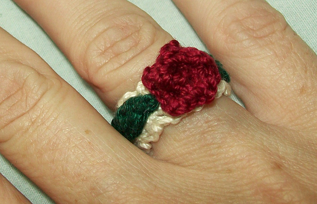 Thread Crochet Rose Ring