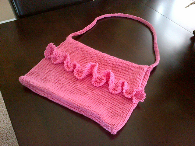 Ruffled Felted Handbag