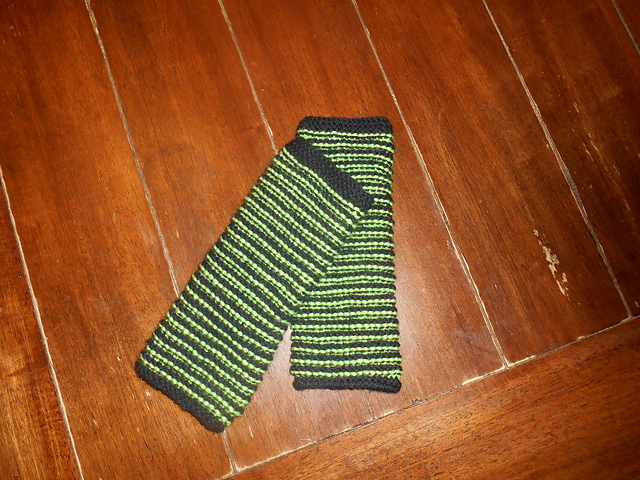 Knit Striped Arm Warmers