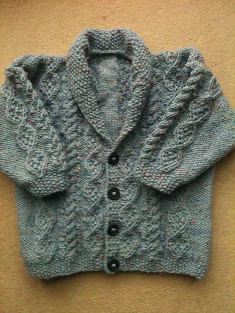 Design E - Cardigan with Shawl Collar or Crew Neck