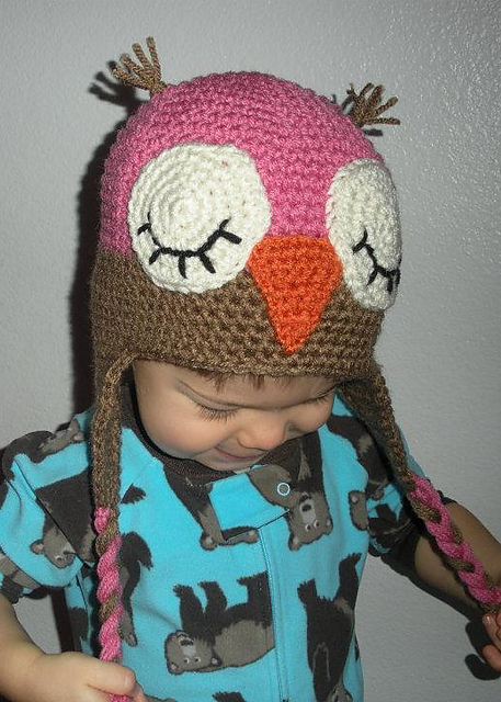 Sleepy Owl Earflap Hat