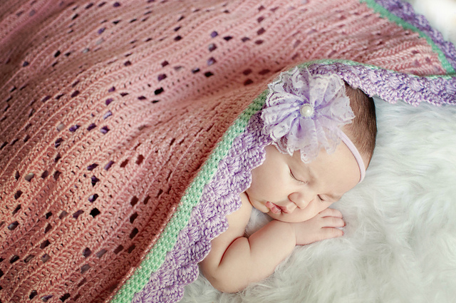Chevron Filet Baby Blanket