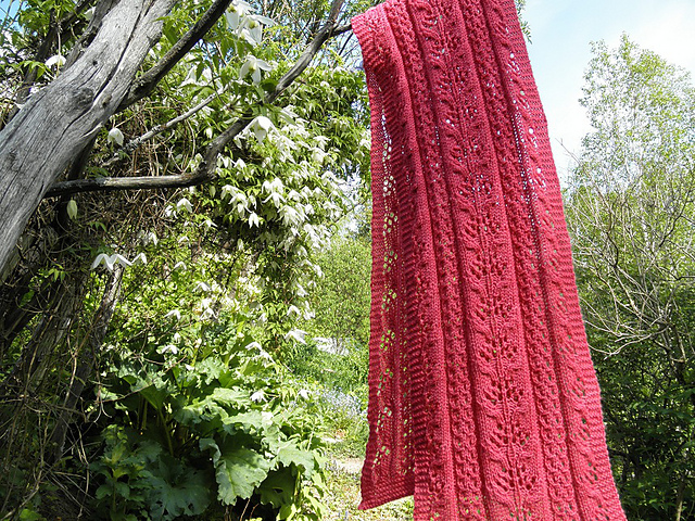 Pink Coral and Coin Lace Scarf