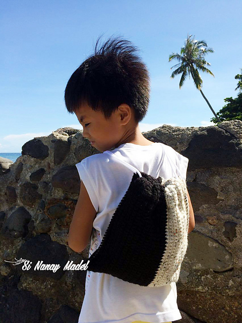 Two Toned Drawstring Backpack