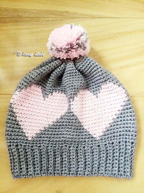 Pink Hearts Beanie