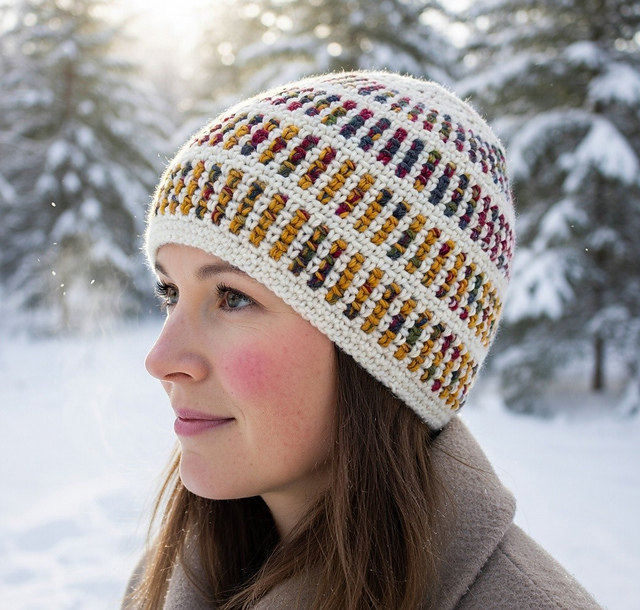 2 colors basic beanie