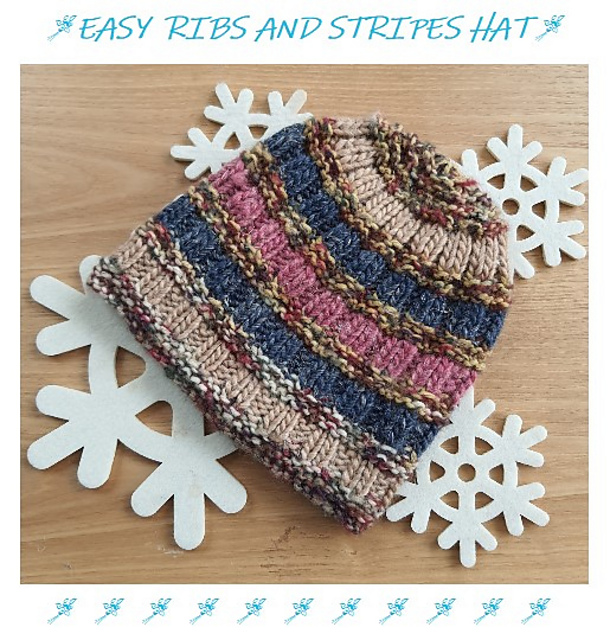 Easy ribs and stripes hat