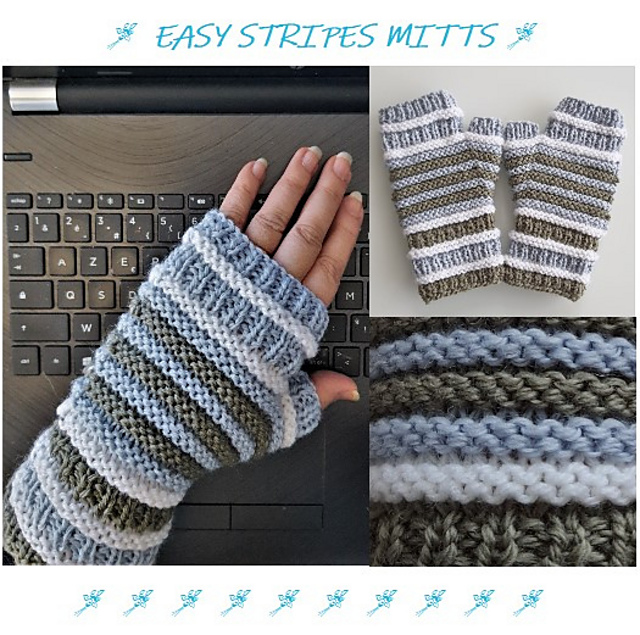 Easy Stripes Mitts