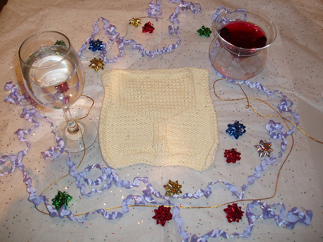 Dishcloth Calendar - January (champagne glass)