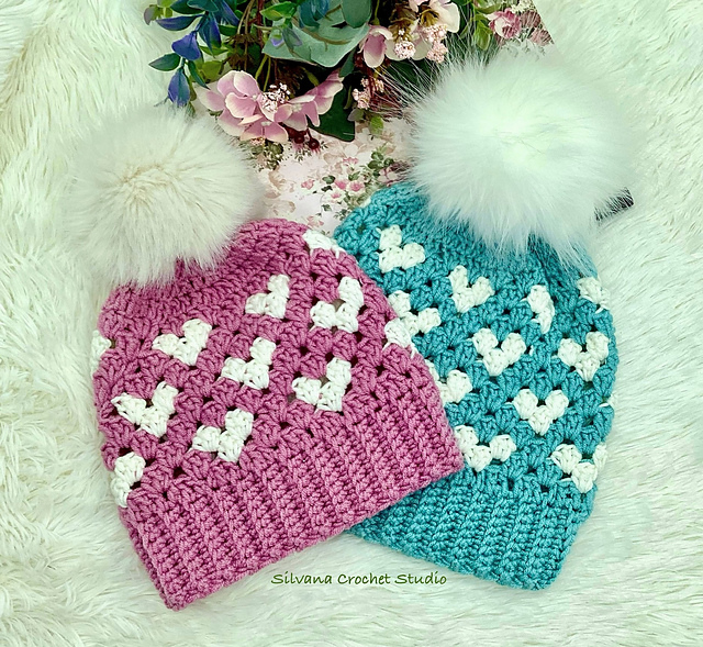 Little Hearts Slouchy Hat