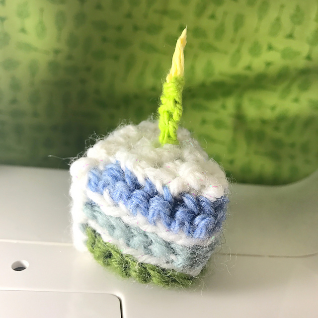 tiny rainbow cake slice