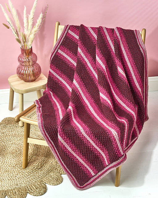 Cerise Peace Tunisian Throw
