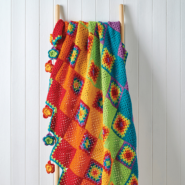 Granny Square Flower Blanket