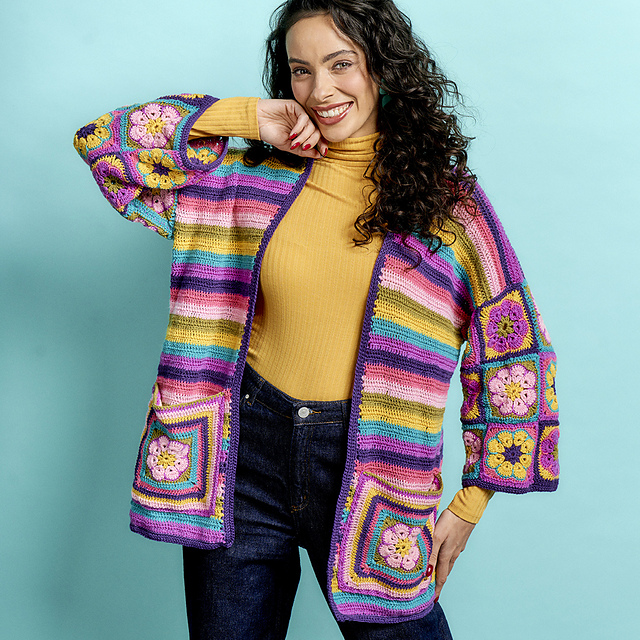 Stripes and Motifs Cardigan