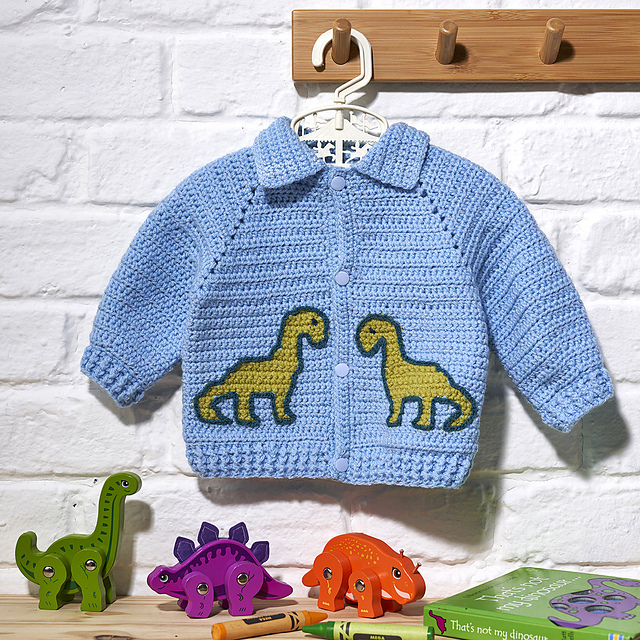 Ravelry: Baby's Dinosaur Cardigan pattern by Fiona Kirk