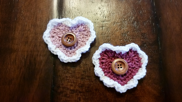 Button Ruffled Hearts