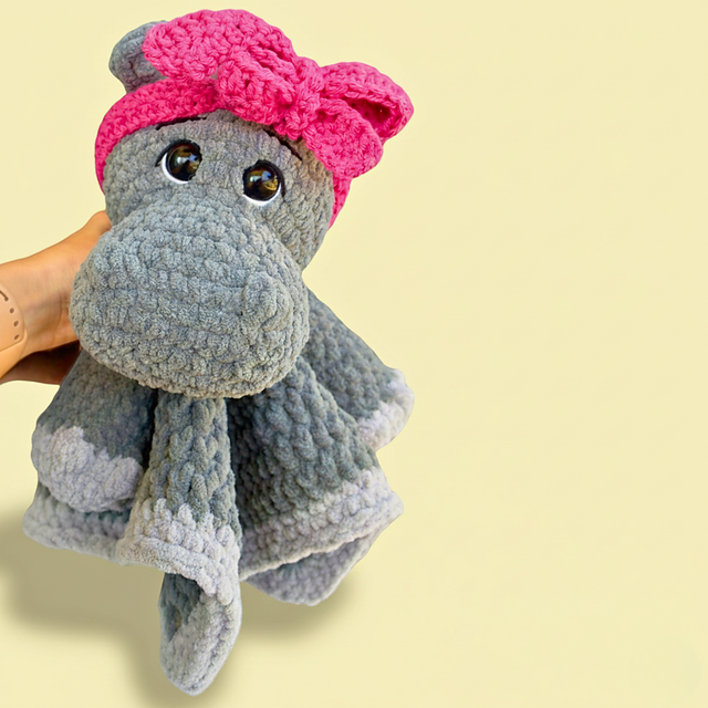 Hippo Lovey Baby Blanket