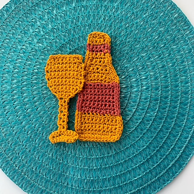 Wine Bottle Glass Applique
