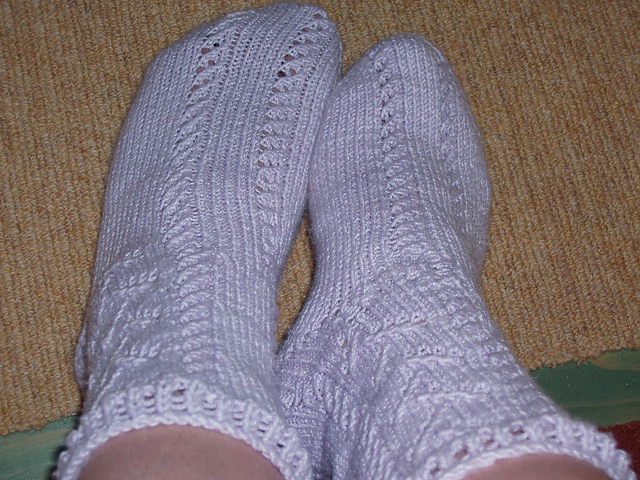 Lace-panel Socks