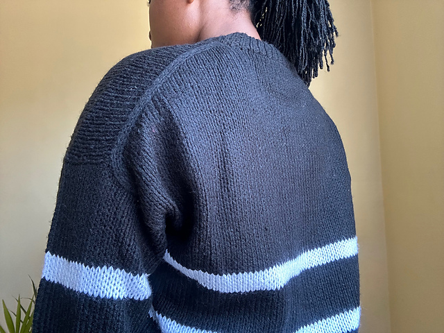 Drop Shoulder Stripped Sweater
