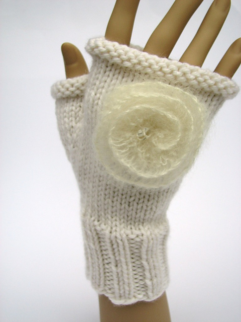 Floral Fingerless Mitts