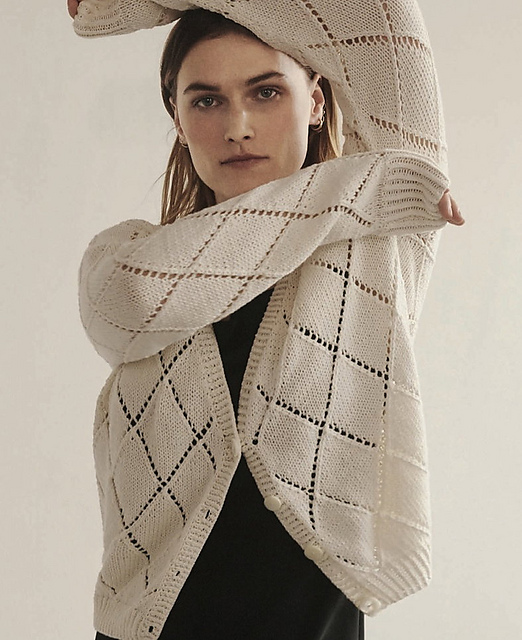 # 18 Cardigan mit Ajourmuster