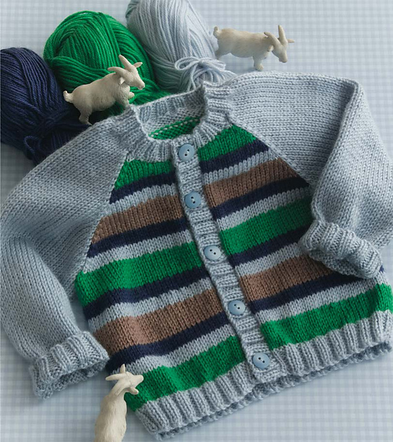 #47 Striped Raglan Cardigan