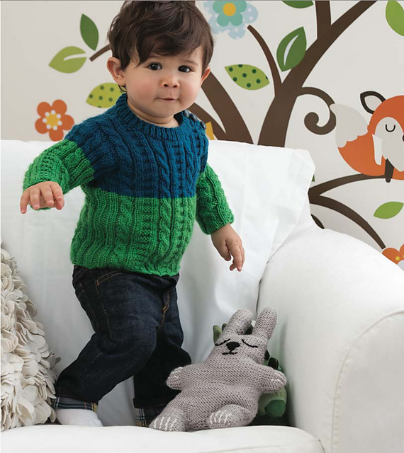 #51 Colorblock Cabled Pullover