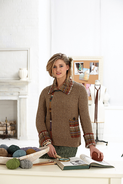 Plaid Accents Cardigan