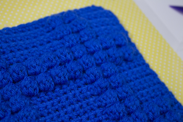 Hashtag bobble afghan block