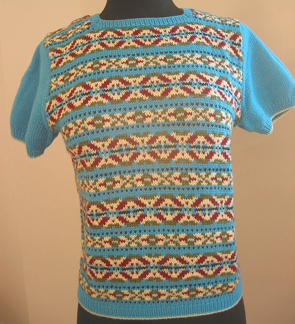 Short-Sleeved Fairisle Sweater