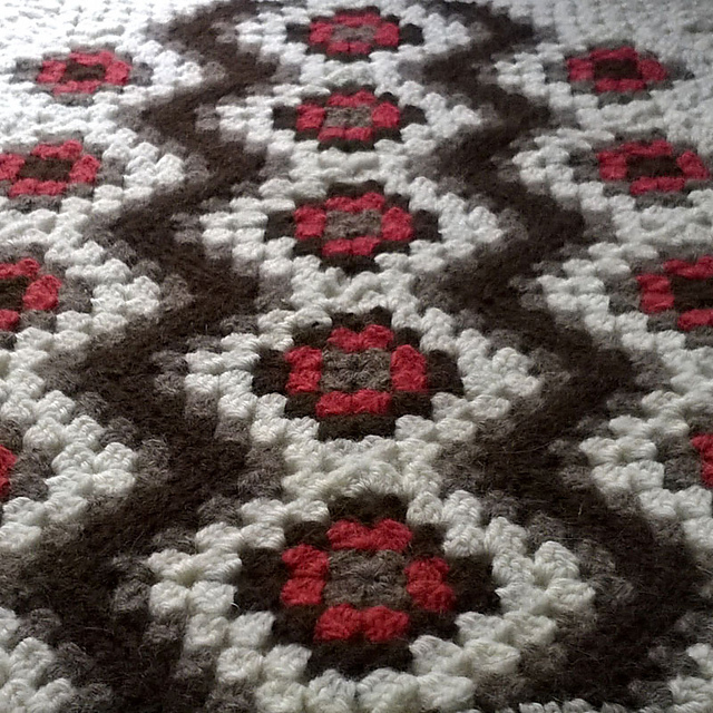 Diagonal Granny Square Baby Blanket