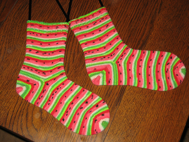 Self Striping Toe Up Socks