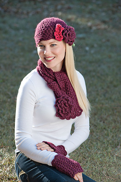 Flapper Set: Hat, Scarf & Guantlets