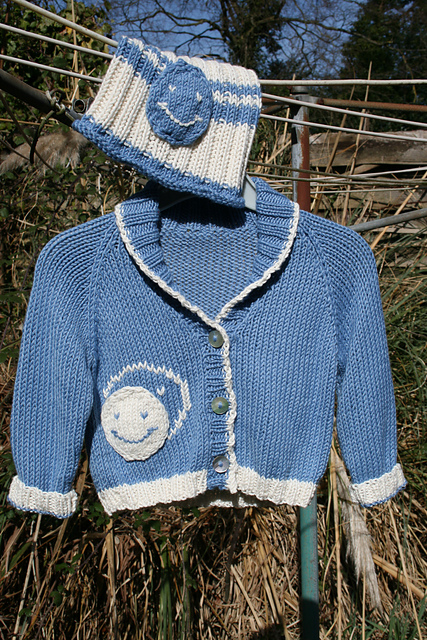 Smiley Baby's Cardigan and Hat